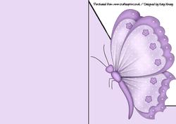 Lilac Butterfly A5 Shaped Front Print and Fold Card