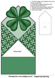 Good Luck 4 Leaf Clover Pop Up Spring Card