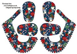 Christmas Jumble 3D Baby Shoes in Blue