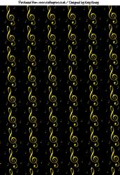 Golden Treble Clefs Music Backing Paper