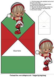 Christmas Elf Throwing Snowball Pop Up Spring Card