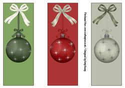 Set of Three Christmas Bauble Bookmarks