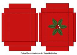 Christmas Holly Gift Box with Lid