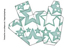 Turquoise Stars Cake Slice Gift Box