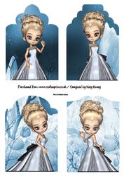 Snow Princess Set of Four Tag Toppers