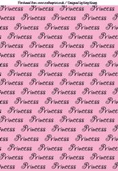 Princess Wording Backing Paper in Pink