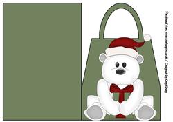 Santa Polar Bear Handbag Card