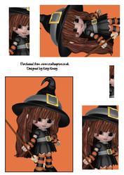 Cute Little Witch Halloween Pyramage Sheet