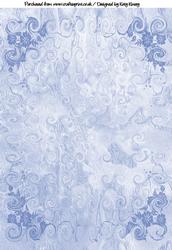 Floral Corners Backing Paper in Blue