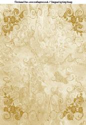 Floral Corners Backing Paper in Olive