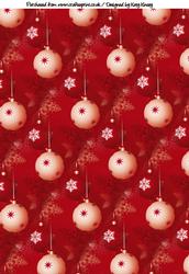 Christmas Baubles in Red and Cream Backing Paper