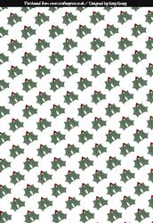 Holly Leaves and Berries Backing Paper