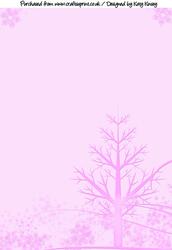 Winter Scene in Pink Backing Paper