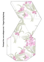 Pretty Pink Flowers Pyramid Gift Box
