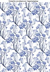 Vibrant Blue Flowers on White Background Sheet