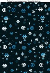 Christmas Snowflakes Backing Paper in Blue