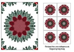 Christmas Holly Tea Bag Tiles and Backer