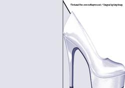 High Heel Shoe Print and Fold Shaped Front Card in Silver