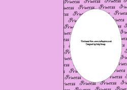 Princess Wording Oval Aperture Card in Pale Pink