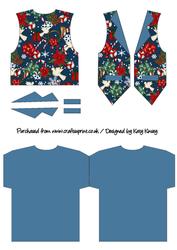 Christmas Jumble in Dark Blue Waistcoat Shaped Card