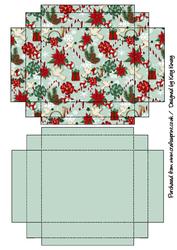 Christmas Jumble Gift Box with Lid in Green