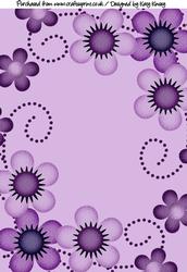 Floral Frame in Purple Backing Paper