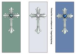 Ornate Cross Set of Three Bookmarks Masculine