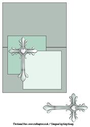 Ornate Cross Over the Edge Card in Green