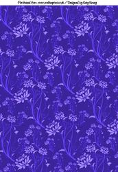 Vibrant Blue Flowers on Blue Background Sheet