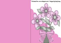Blooming Lovely Pink Polka A5 Shaped Front Print & Fold
