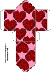 Valentines Hearts Tag Gift Box in Pink