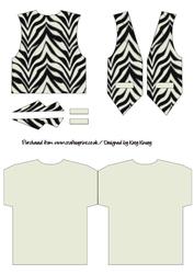 Zebra Stripes Waistcoat Shaped Card