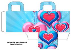 Valentines Hearts Gift Bag in Blue