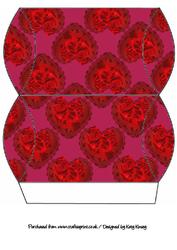 Valentines Hearts Pillow Gift Box in Red