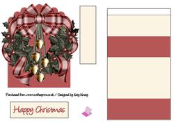 Christmas Wreath Easel Card in Red