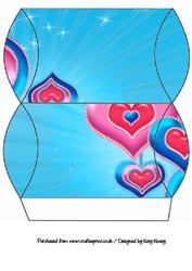 Valentines Hearts Pillow Gift Box in Blue