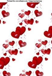 Red Valentines Hearts Backing Paper