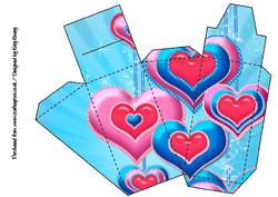 Valentines Hearts Cake Slice Gift Box in Blue