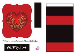 Red Heart Valentine Bracket Easel Card