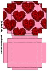 Valentines Hearts Gift Box with Lid in Pink