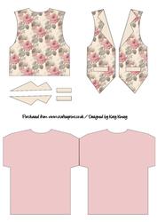 Soft Roses Waistcoat Shaped Card