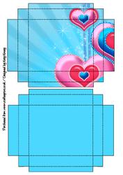 Valentines Hearts Gift Box with Lid in Blue