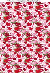 Love Hearts & Kisses Backing Paper in Pink