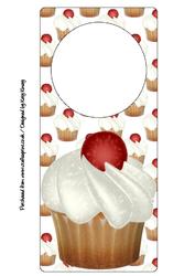 Cherry Cupcake Door Hanger