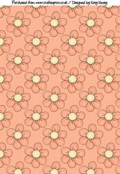 Orange Flowers Backing Paper