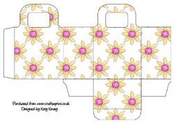 Pink and Yellow Daisy Pyramid Gift Bag