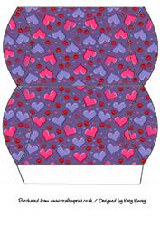 Pink and Lilac Hearts Pillow Gift Box