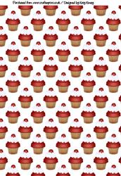 Strawberry Cupcake Backing Paper