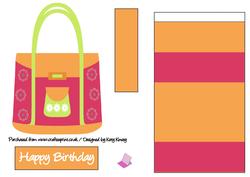 Red and Orange Handbag Easel Card