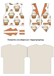 Orange Cupcakes Waistcoat Shaped Card